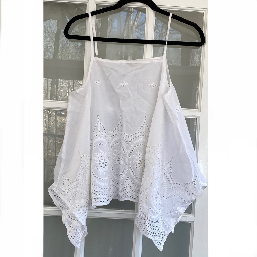 EUC Love, Fire White Top with Eyelet Design - Large